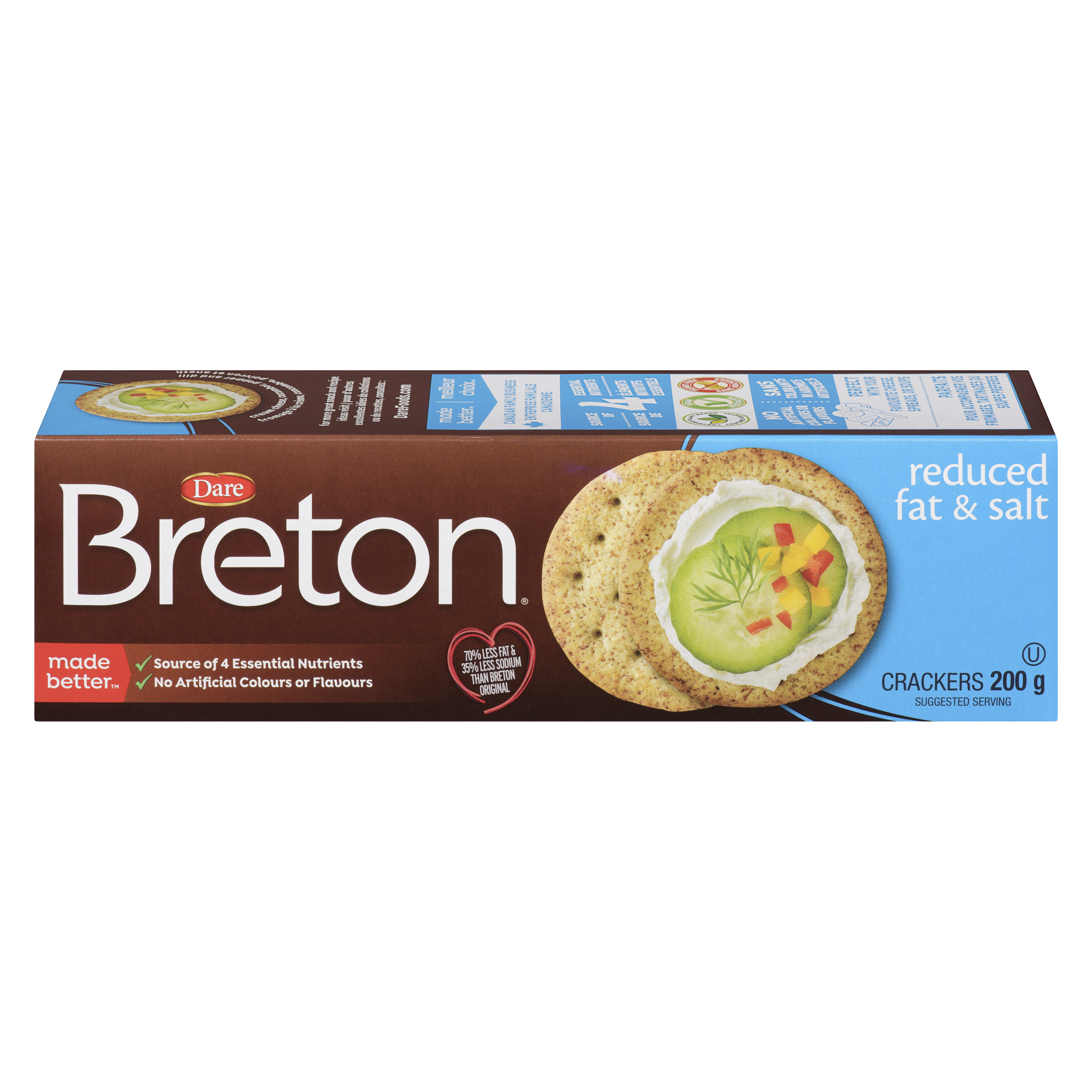 )BRETON CRACKERS LESS FAT/SALT